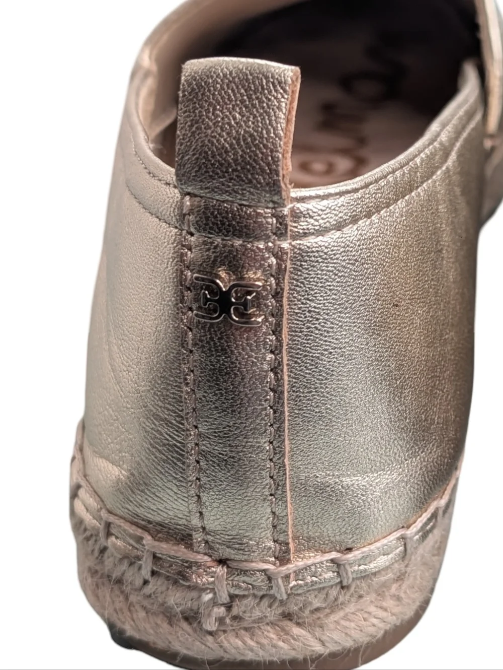 Sam Edelman Khloe espadrille flats in a gold metallic leather size 9